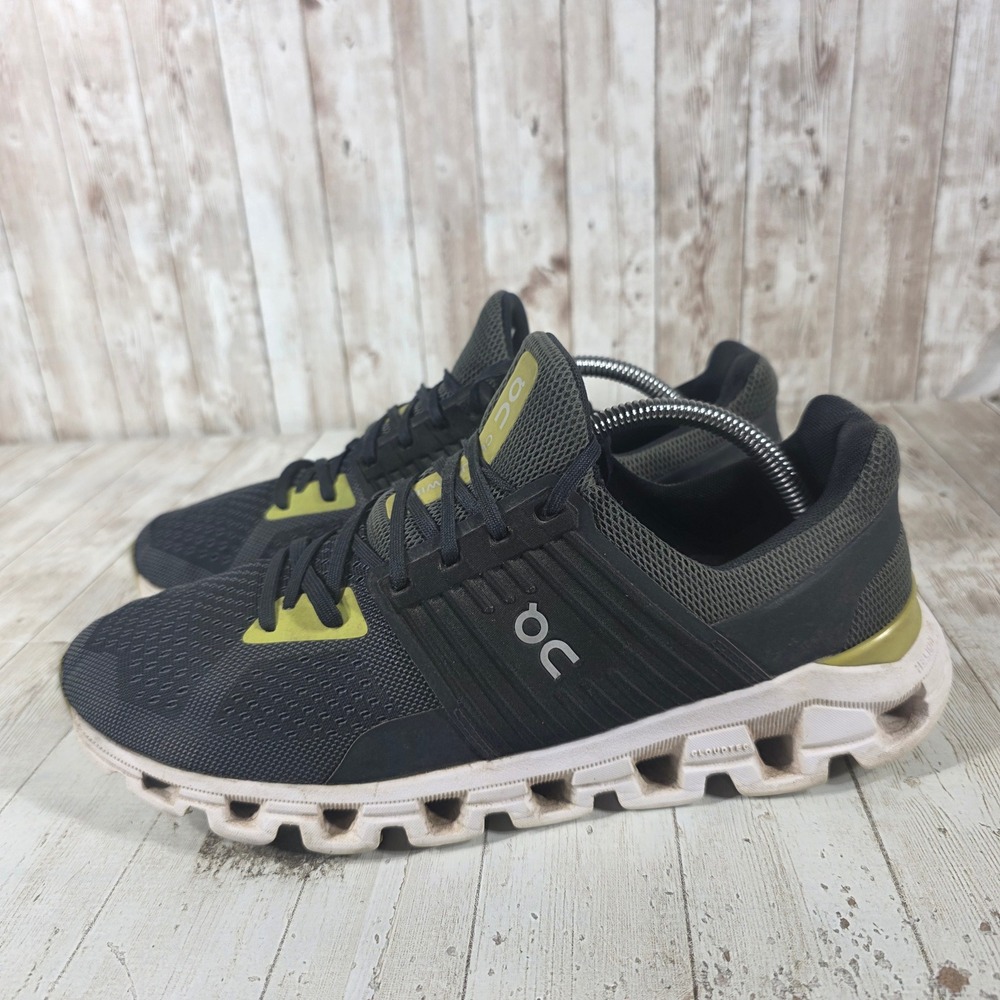 On Cloudswift Mens Running Shoes Black Rock Lime Green 41.99227 Size 10.5 - Picture 4 of 8